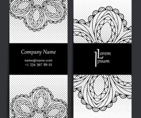 White floral pattern company business card vector
