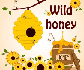 Wild honey illustration vector