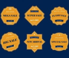 Yellow exquisite sale label vector