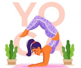 Yoga cartoon illustration vector