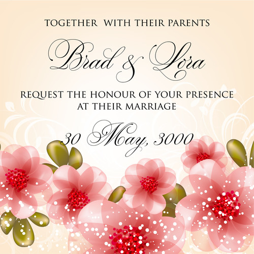 festive wedding invitation card vector