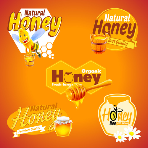 label honey vector