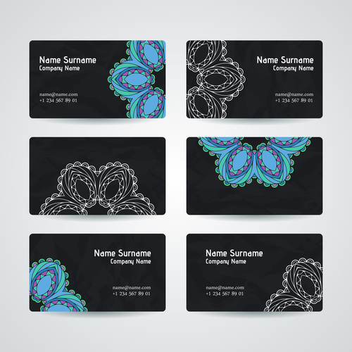 set of company business cards vector