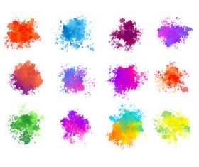 Abstract colorful watercolor splatters vector