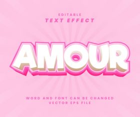 Amour vector editable text effect