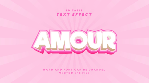 Amour vector editable text effect
