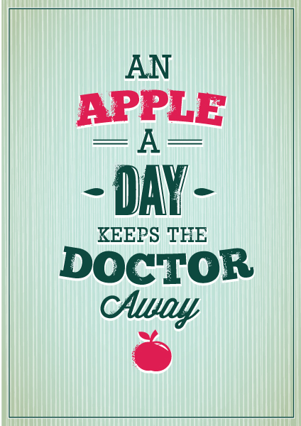 An apple a day card vector