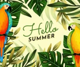 Animal background summer card vector
