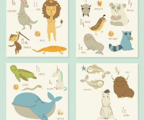 Animal literacy card vector