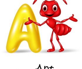 Ant and alphabet vector