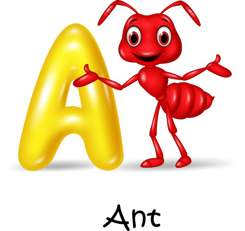 Ant and alphabet vector