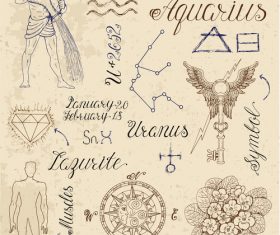Aquarius or Water Bearer zodiac sign vector