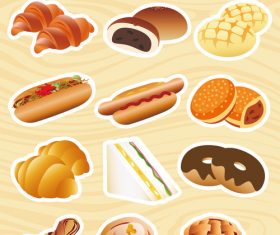 Assorted bread vector