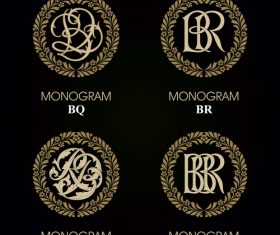 BQ monograms in vector