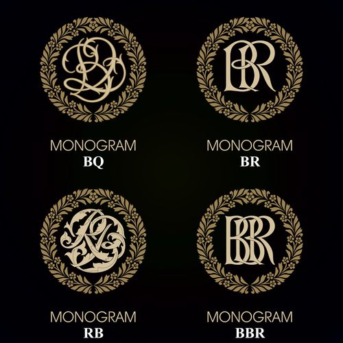 BQ monograms in vector