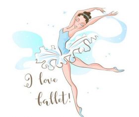 Ballet girl cartoon vector