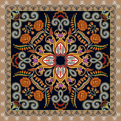 Bandanna with bright pattern vector