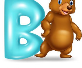 Bear and alphabet vector