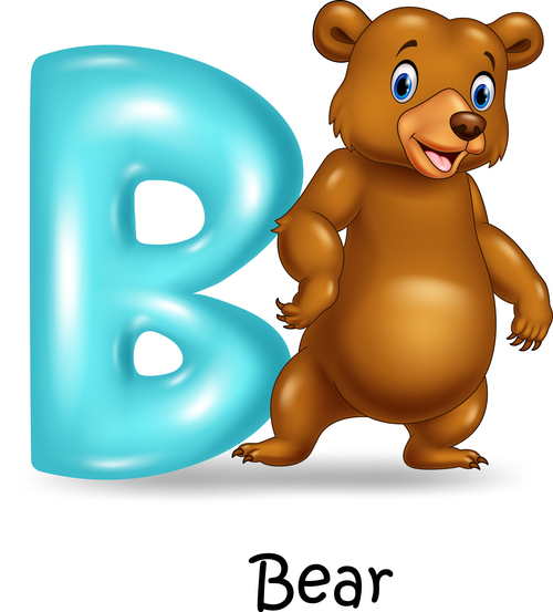 Bear and alphabet vector