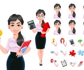 Beautiful successful business woman cartoon vector
