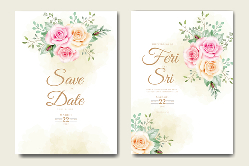 Beautiful wedding invitation vector