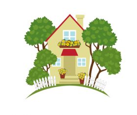 Beautifully decorated country house vector