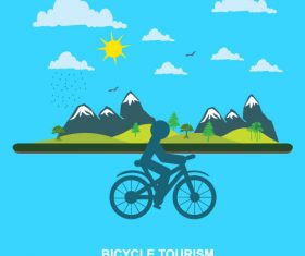 Bicycle travel concept vector