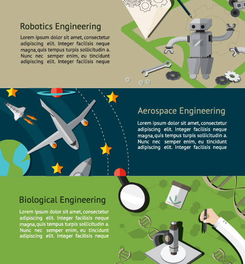 Biological engineering graphic banner vector