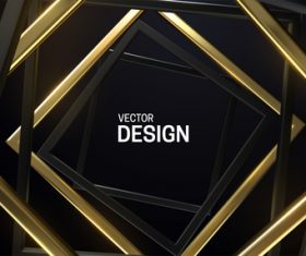 Black and golden frame background vector