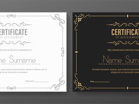 Black and white cover certificate vector