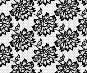 Black and white flowers patterns in vector