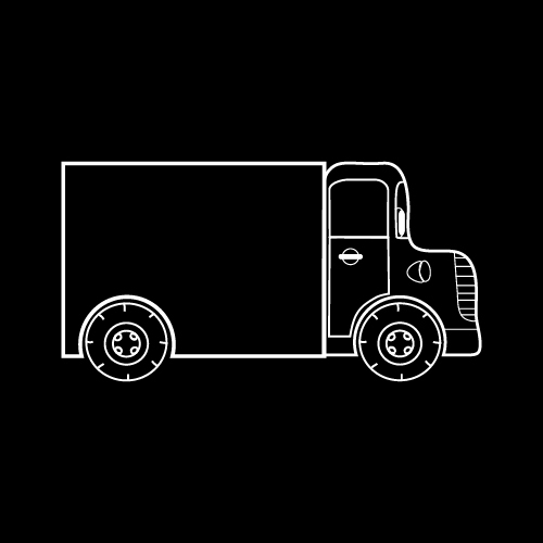 Black and white silhouette truck vector