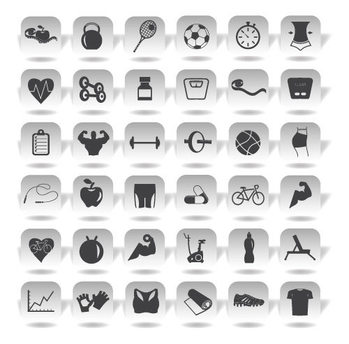 Black and white sport icon vector