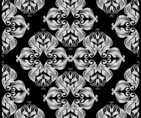 Black decorated flower vector