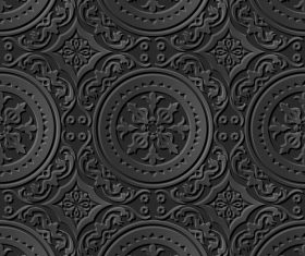 Black decoration 3d patterns in vector