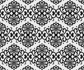 Black flower knitting pattern vector