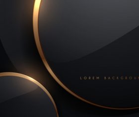 Black gold rim background vector