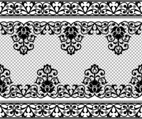 Black knitted flower decorative pattern vector