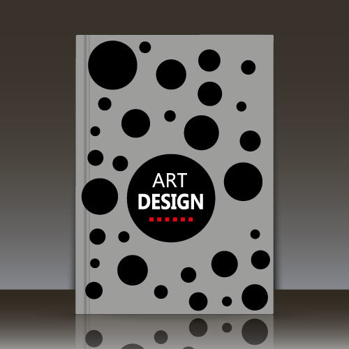 Black polka dot background brochure vector