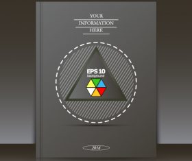 Black triangle pattern brochure background vector
