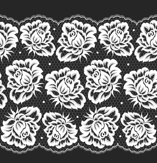 Blooming flower knitting pattern vector