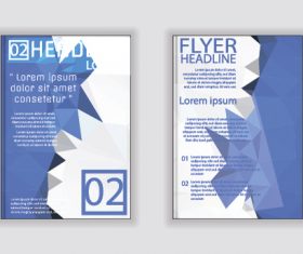 Blue and white cover A4 size brochure vector