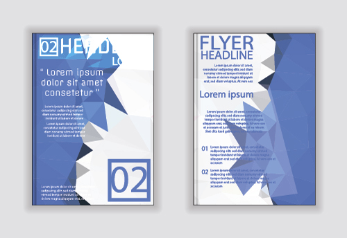 Blue and white cover A4 size brochure vector