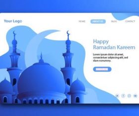 Blue login website page design vector
