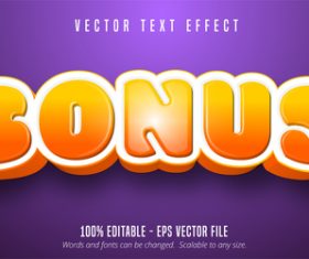 Bonus editable font effect text vector