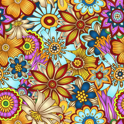Bright floral background vector