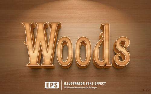 Brown editable font effect text vector