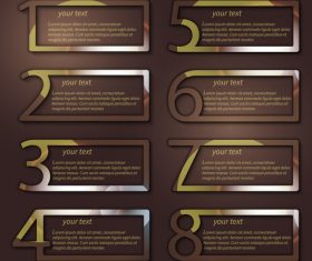 Brown rectangle infographic vector