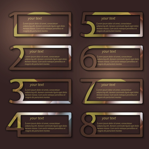Brown rectangle infographic vector