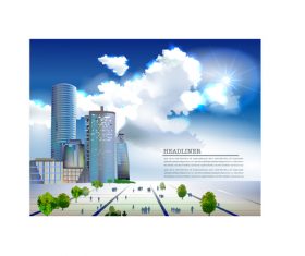 Building and city vector